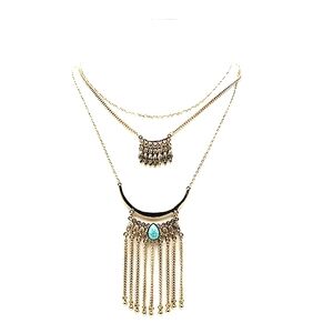 FREE People turquoise Multi Layered Necklace FIRM PRICE